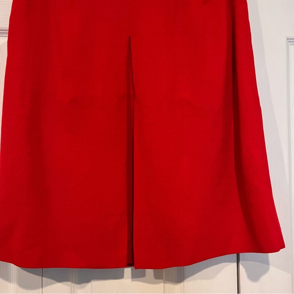 🟠 Linda Allard Ellen Tracy Red Wool Lined Skirt - size 12 - Picture 7 of 8